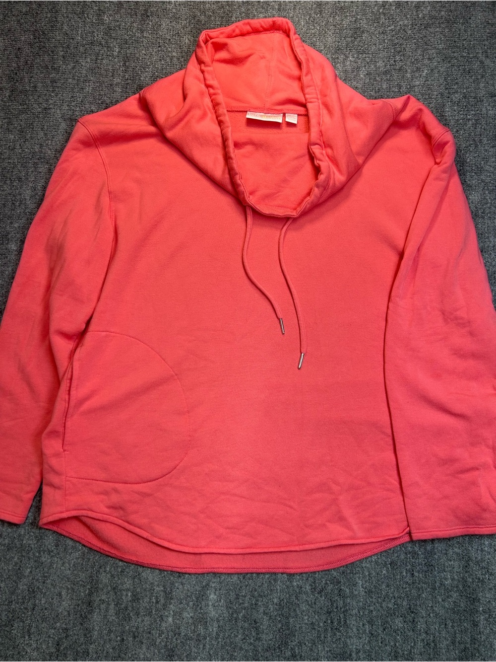 Belle by Kim Gravel Coral Drawstring Cowl Neck Pullover